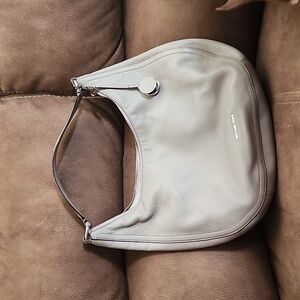 Michael Kors grey leather shoulder bag